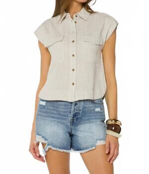 NEW VELVET HEART jordan button up top in rye
